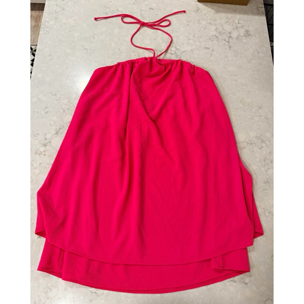 VICI Pink Solid Halter Tie Neck Sleeveless Chiffon Dress Size XL